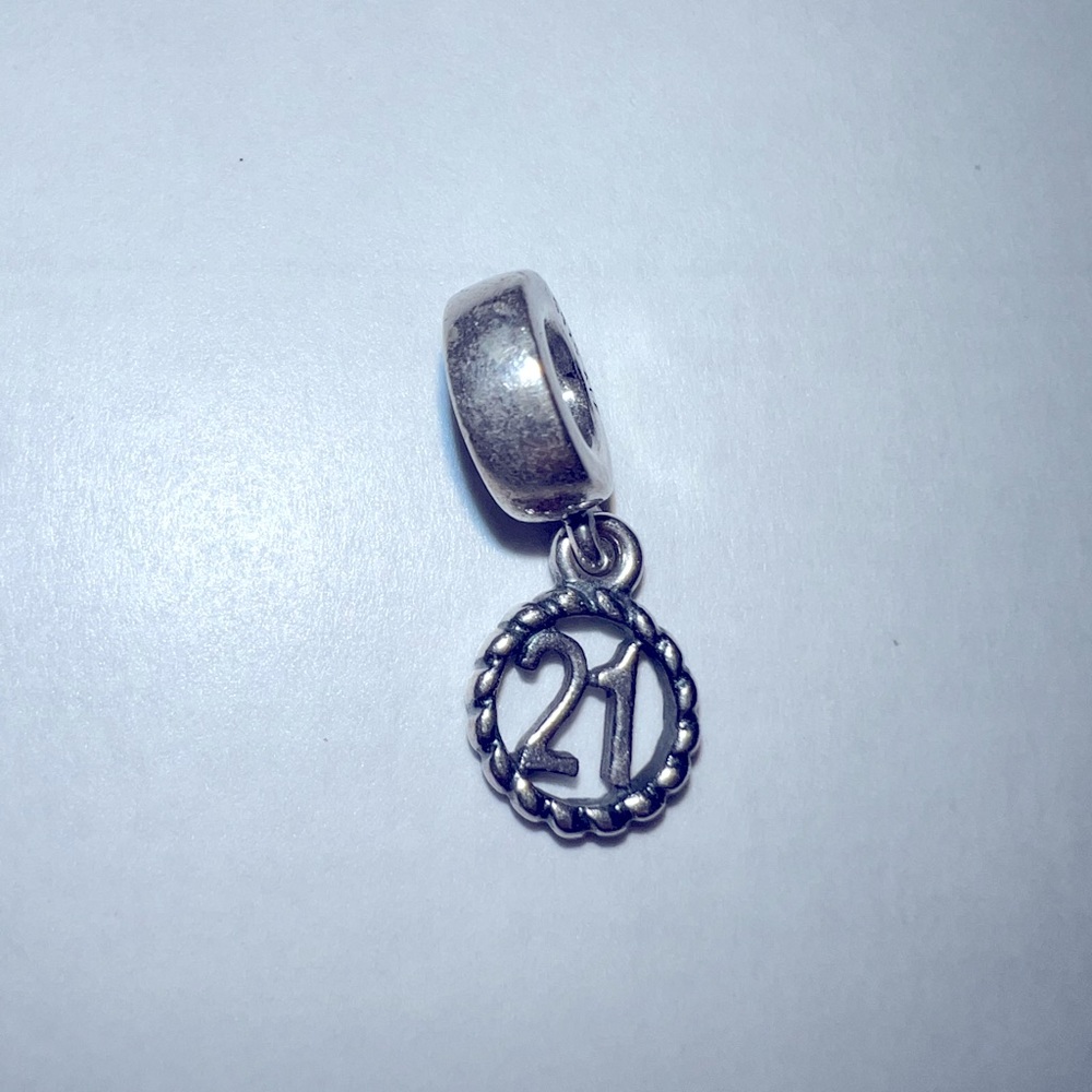 Pandora Sterling Silver “21” Bracelet Charm